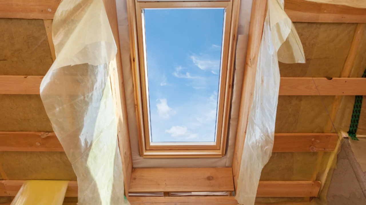 Close up on a plate of mashed potatoes, topped with baked pork chops with cream of mushroom soup, and a side of green beans.